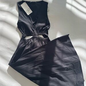 Zara Maxi with Cutouts Elegant Black Dress🖤 NWT